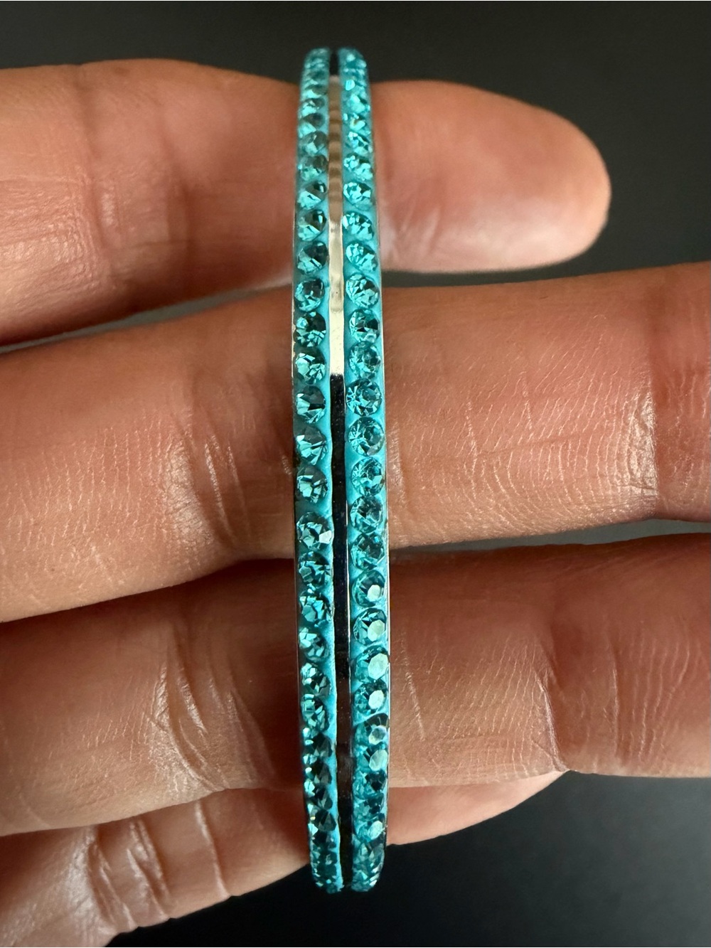 TURQUOISE CRYSTAL BANGLE BRACELET